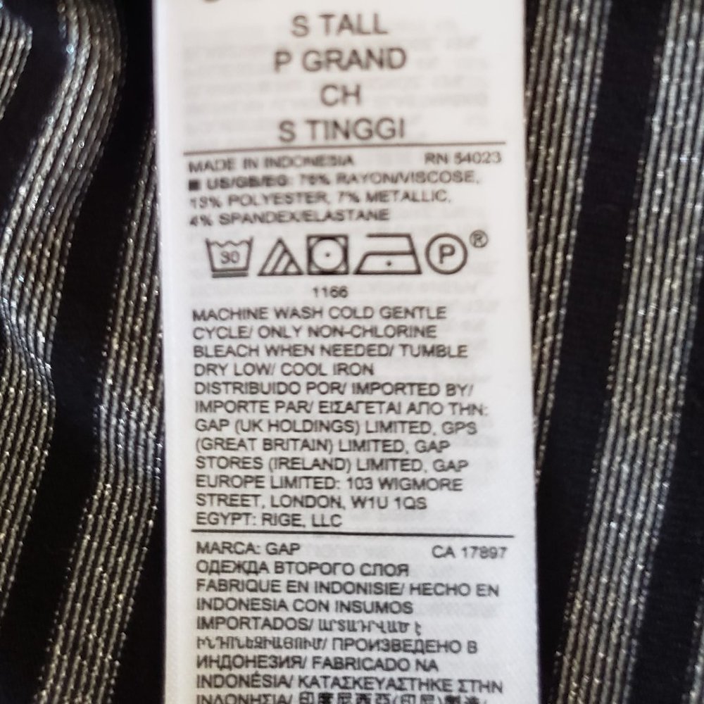 NEW GAP Metallic Stripe Twist-Knot Midi Dress SZ S - Picture 11 of 11